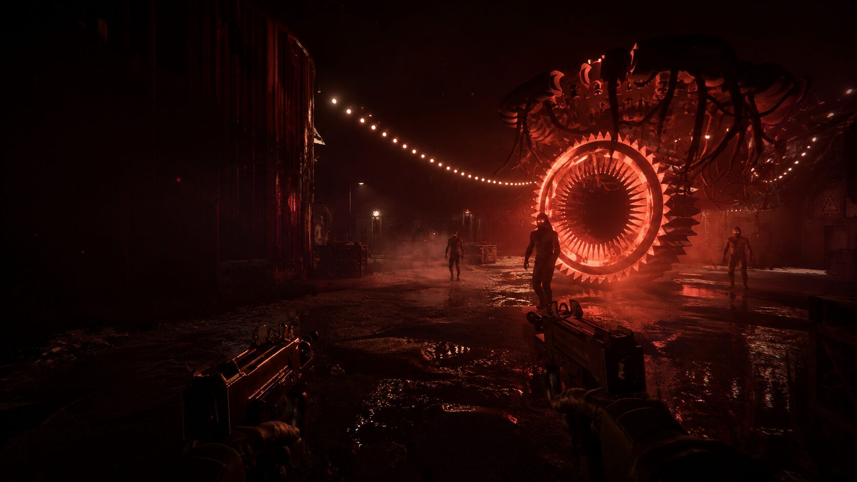 First-person view of the warded portal as infected close in from both sides